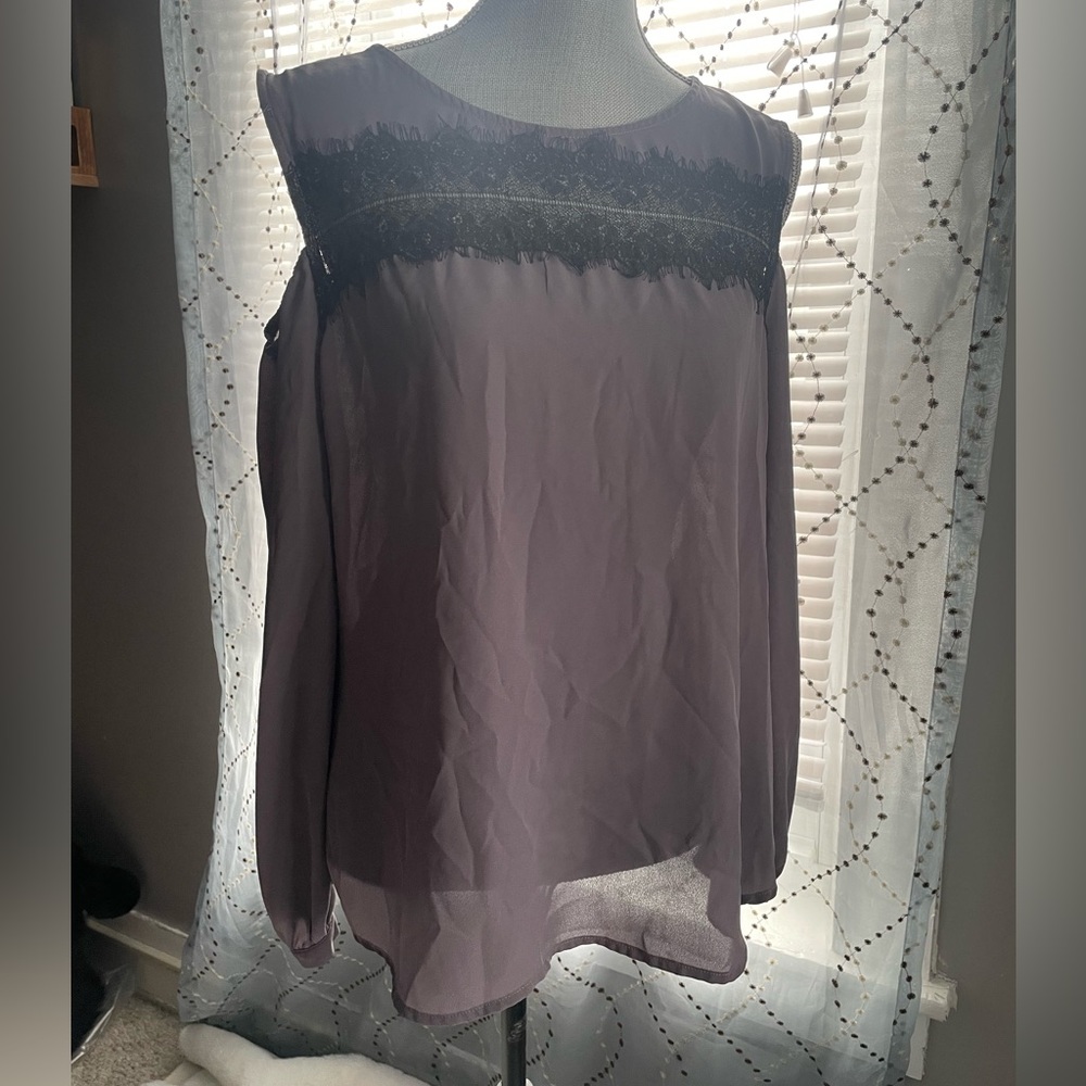Maurice’s Off Shoulder Purple Top with Lace Detail